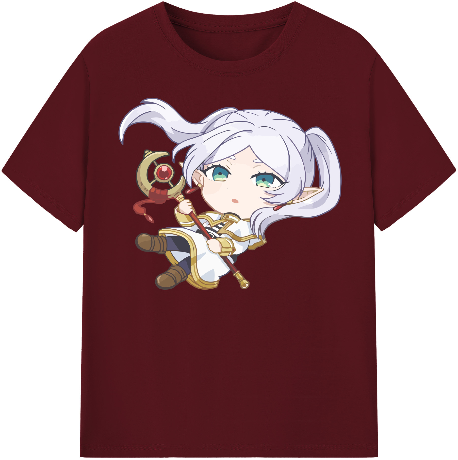 （画像用） 葬送のフリーレン Frieren 綿100％半袖Tシャツ（フロントプリント）